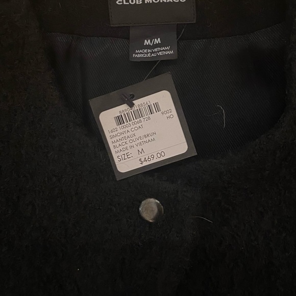 CLUB MONACO Simonya Bouclé Wool Collarless Coat, M - Picture 4 of 8